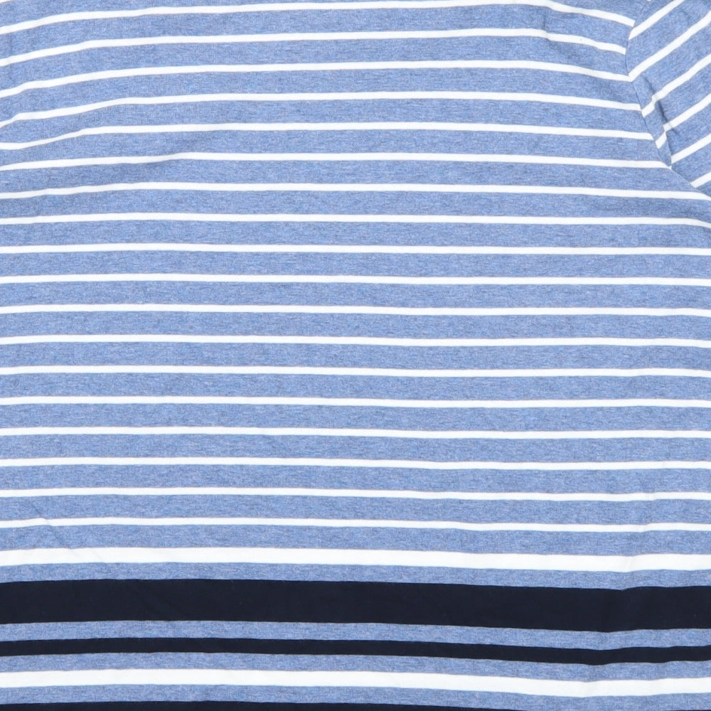 Maine Womens Blue Striped  Basic Blouse Size 18