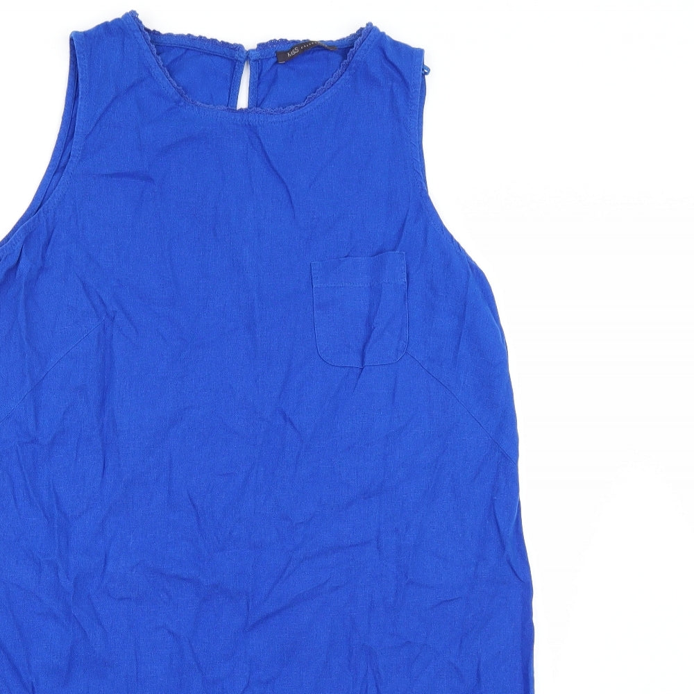 Marks and Spencer Womens Blue   Pinafore/Dungaree Dress  Size 18