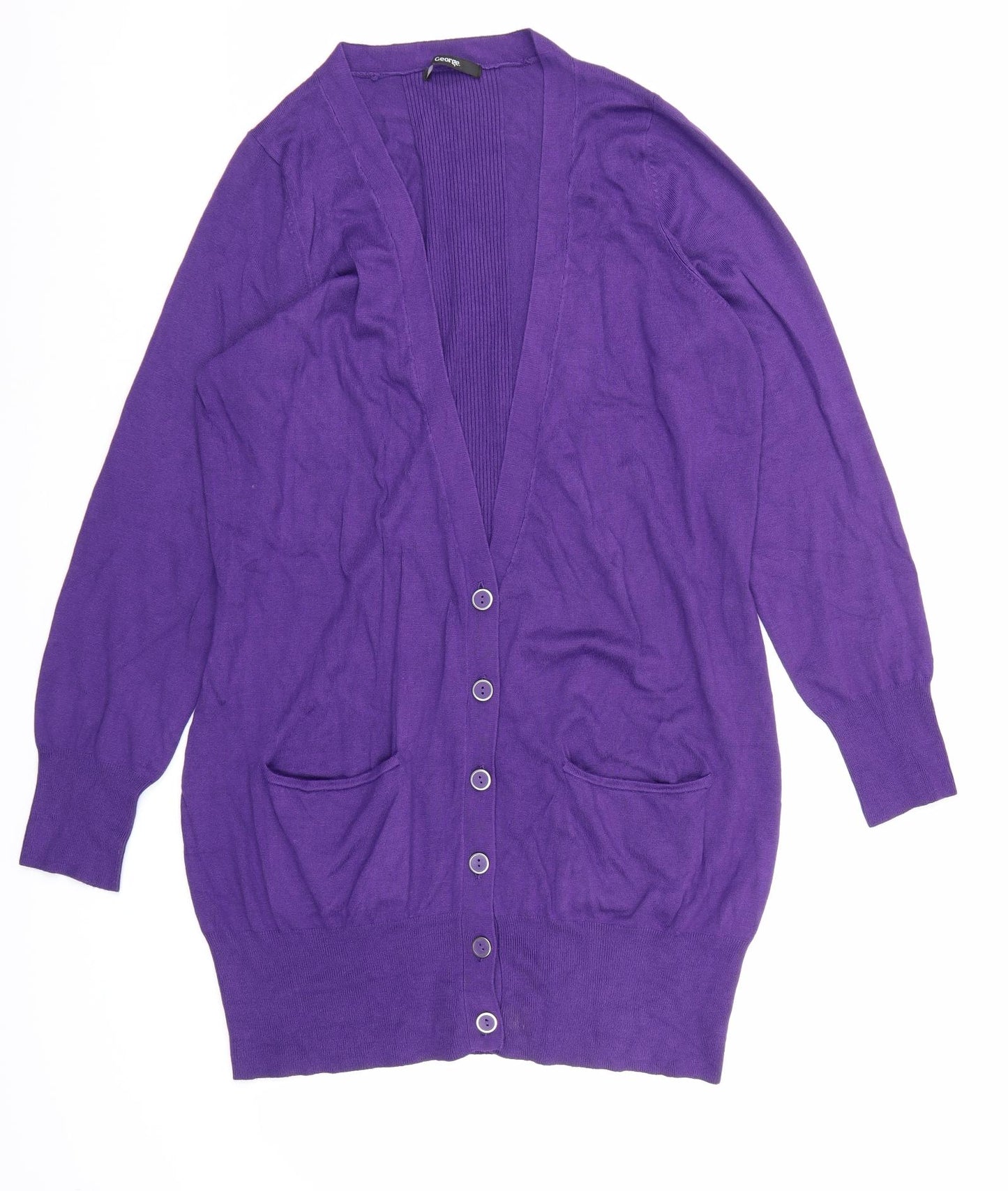 George Womens Purple  Knit Cardigan Jumper Size 20