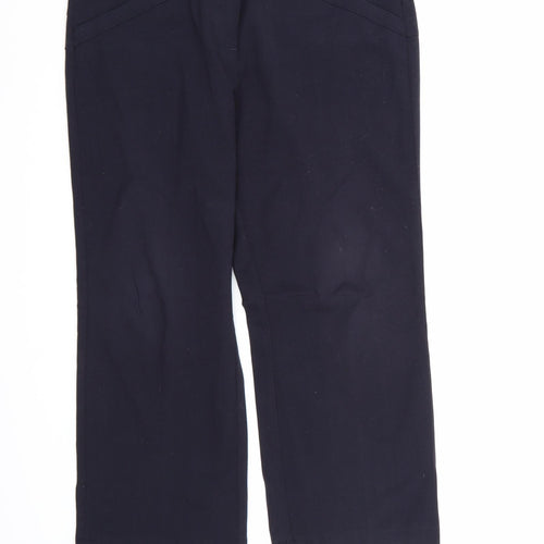 WOW Womens Blue  Rayon Trousers  Size 14 L24 in