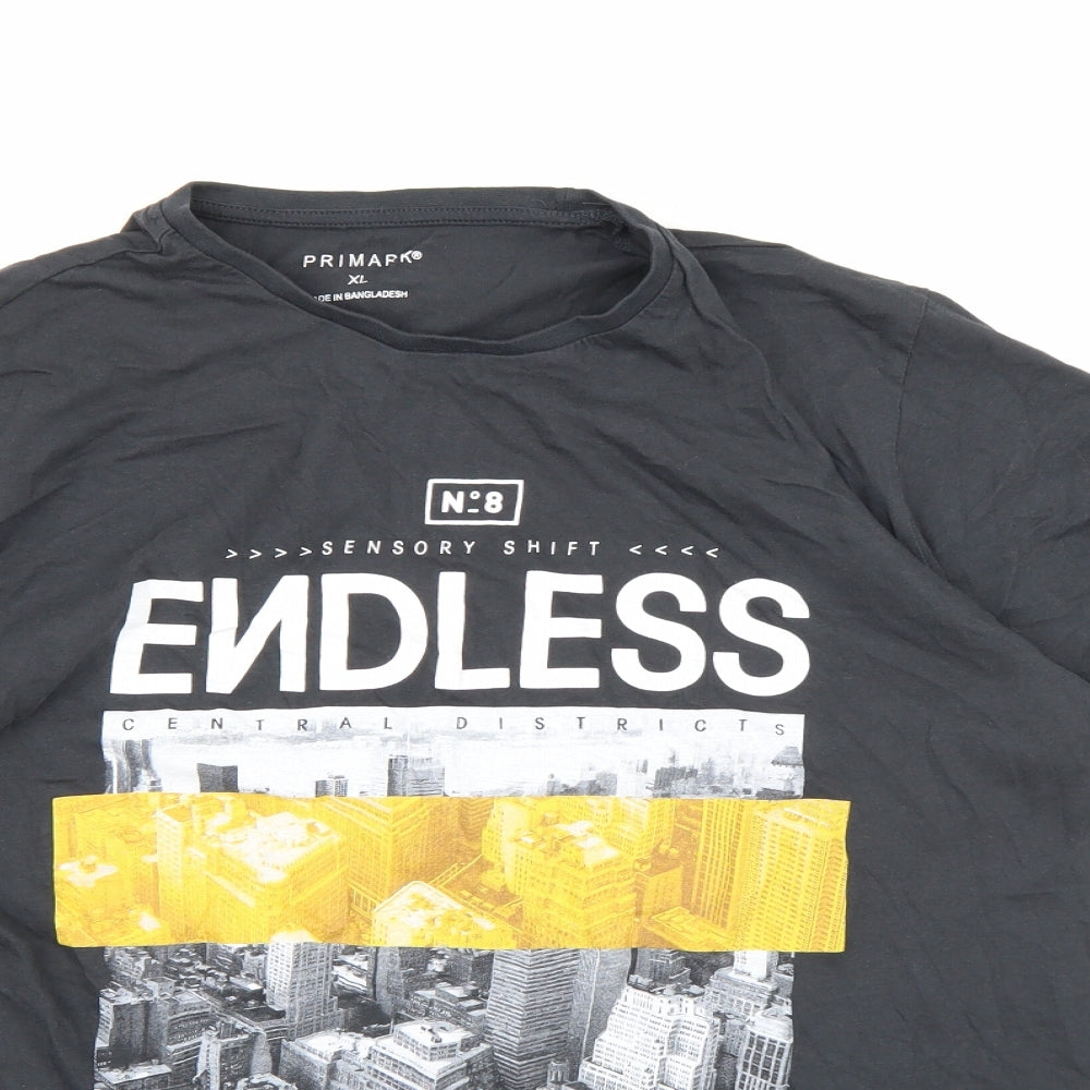 Primark Mens Grey    T-Shirt Size XL