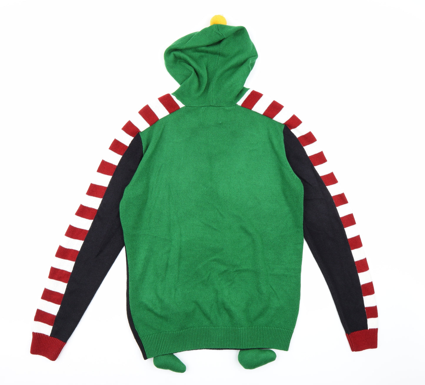 NEXT Mens Multicoloured  Knit Pullover Hoodie Size L  - Elf Christmas