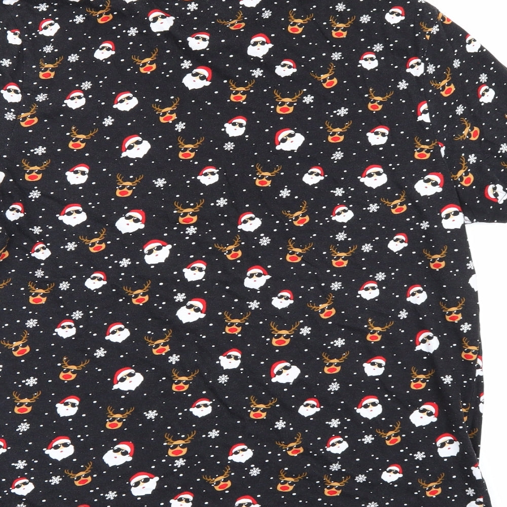 F&F Mens Black    T-Shirt Size XL  - Christmas Tshirt