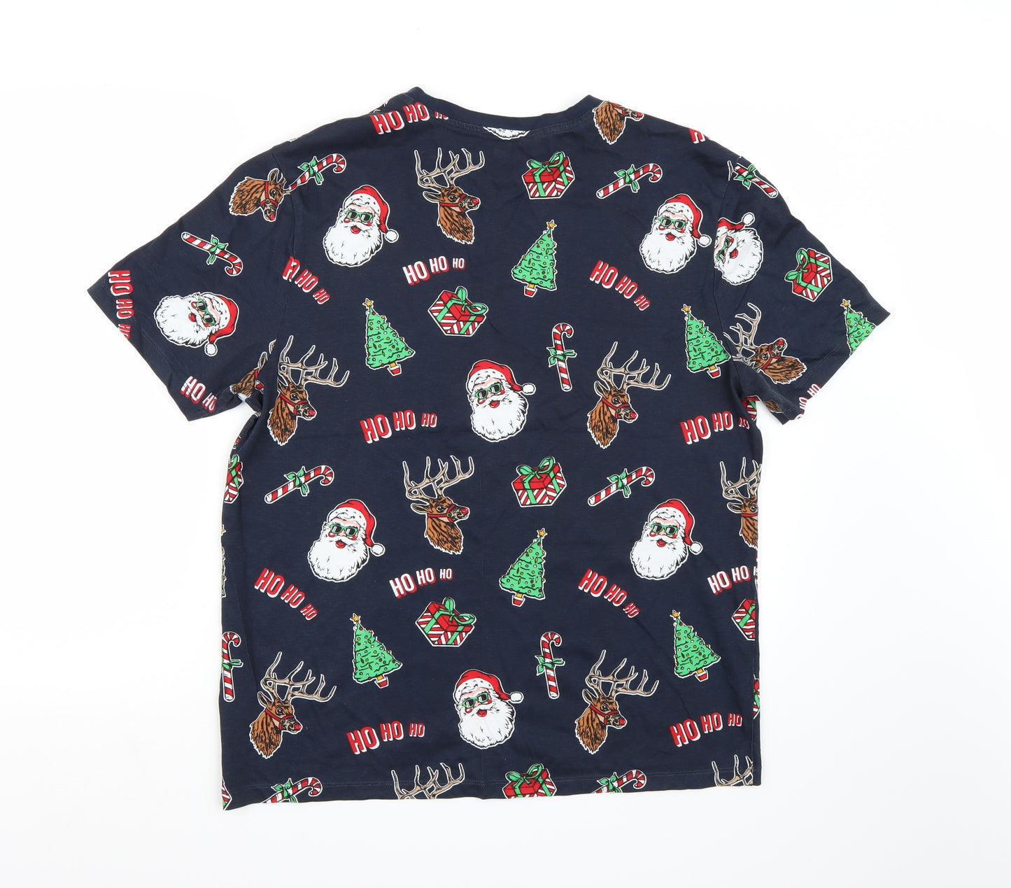 F&F Mens Blue    T-Shirt Size L  - Christmas
