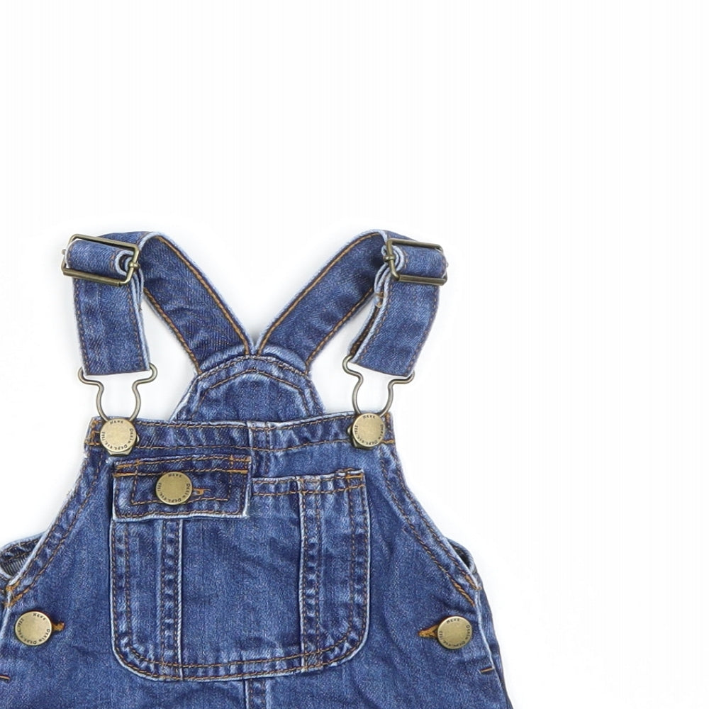 NEXT Girls Blue  Denim Pinafore/Dungaree Dress  Size 3-6 Months
