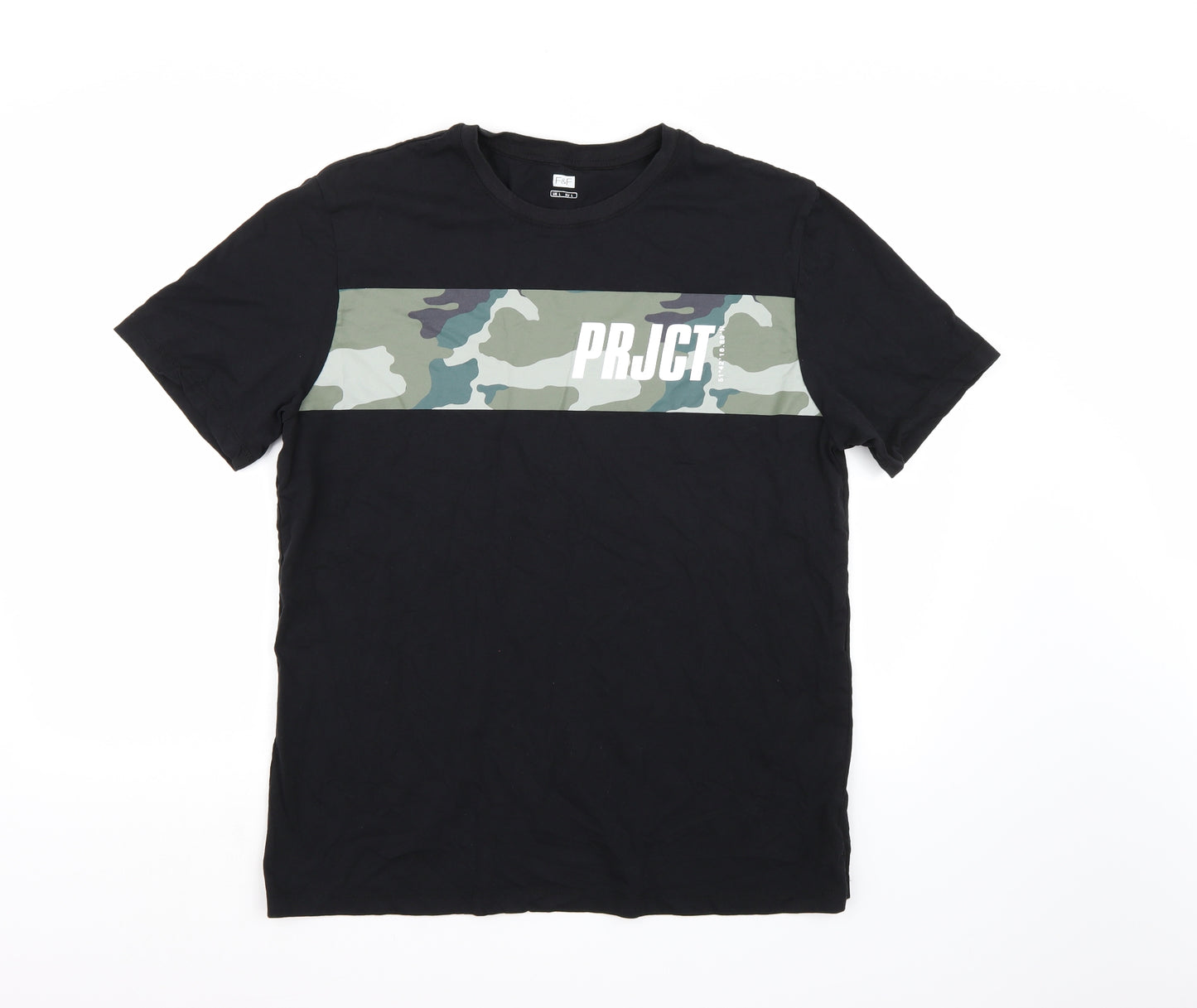 F&F Mens Black    T-Shirt Size L