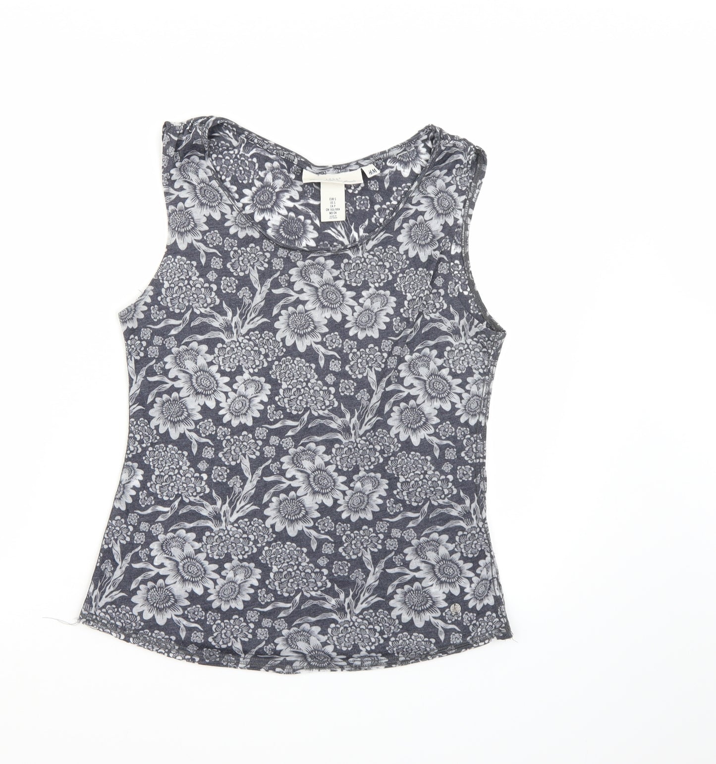 H&M Womens Grey Floral  Basic Tank Size S