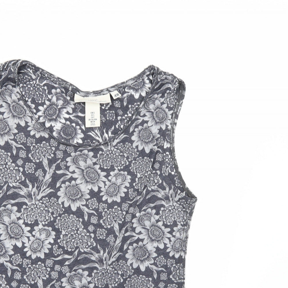 H&M Womens Grey Floral  Basic Tank Size S