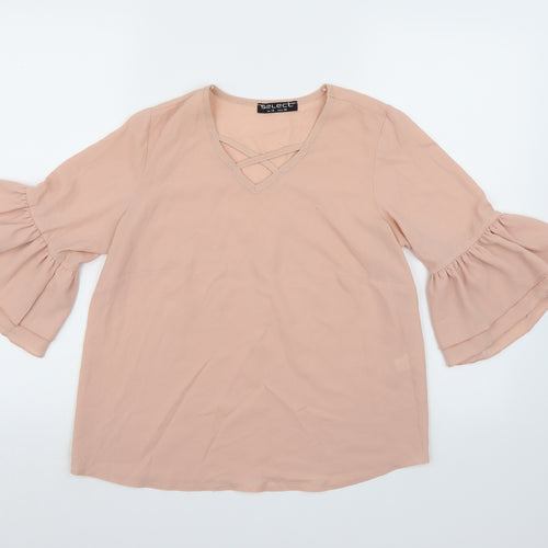 Select Womens Pink  Chiffon Basic Blouse Size 10