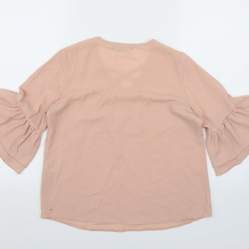 Select Womens Pink  Chiffon Basic Blouse Size 10
