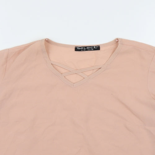 Select Womens Pink  Chiffon Basic Blouse Size 10