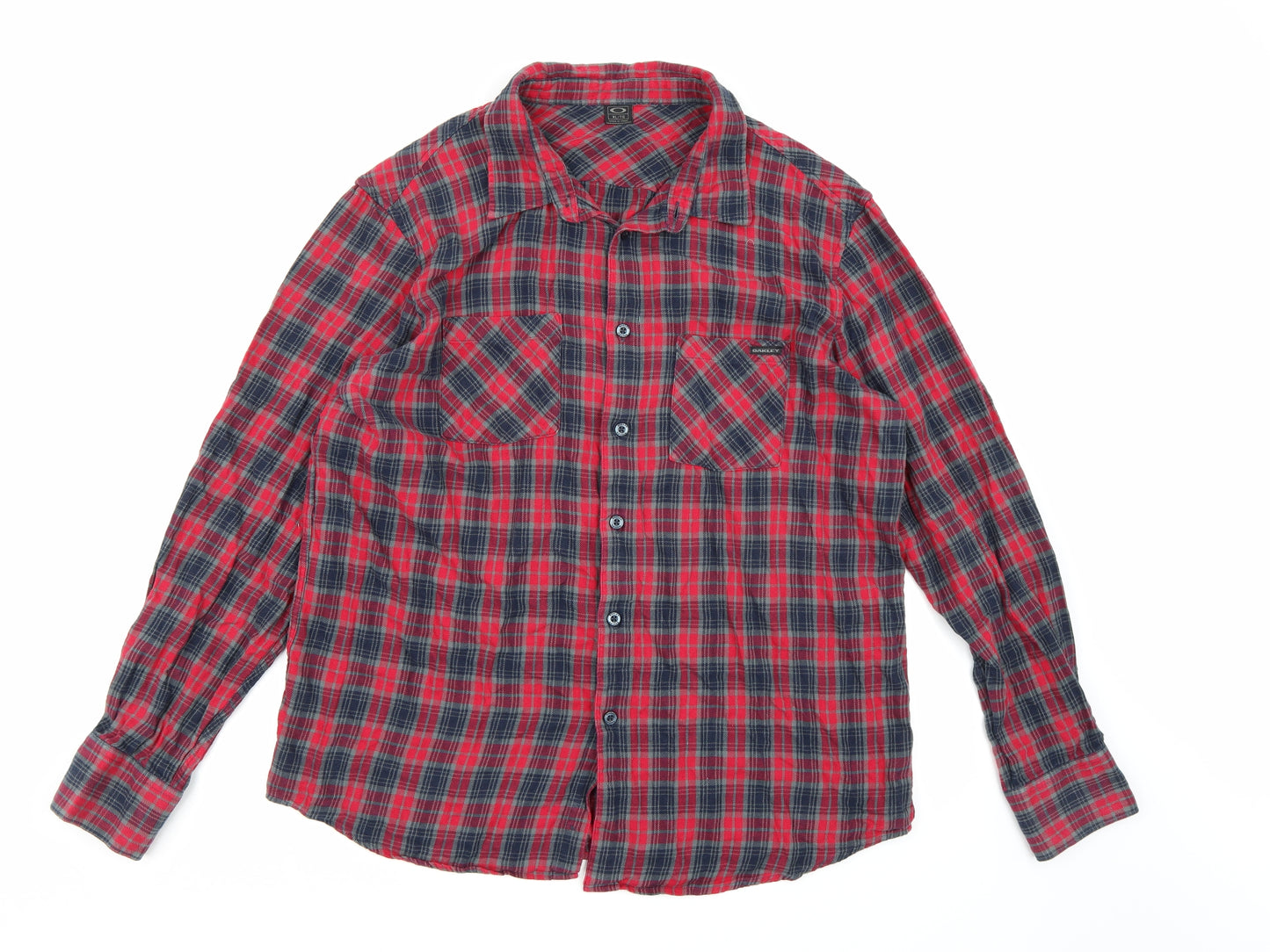 Oakley Mens Pink Check   Button-Up Size XL