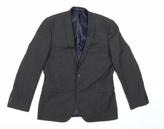 Front view of Next men’s grey rayon jacket suit jacket, size 42