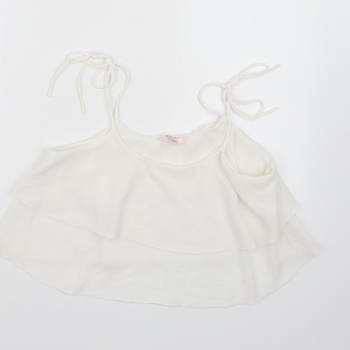 Miss Selfridge Womens White  Chiffon Cropped Tank Size 10