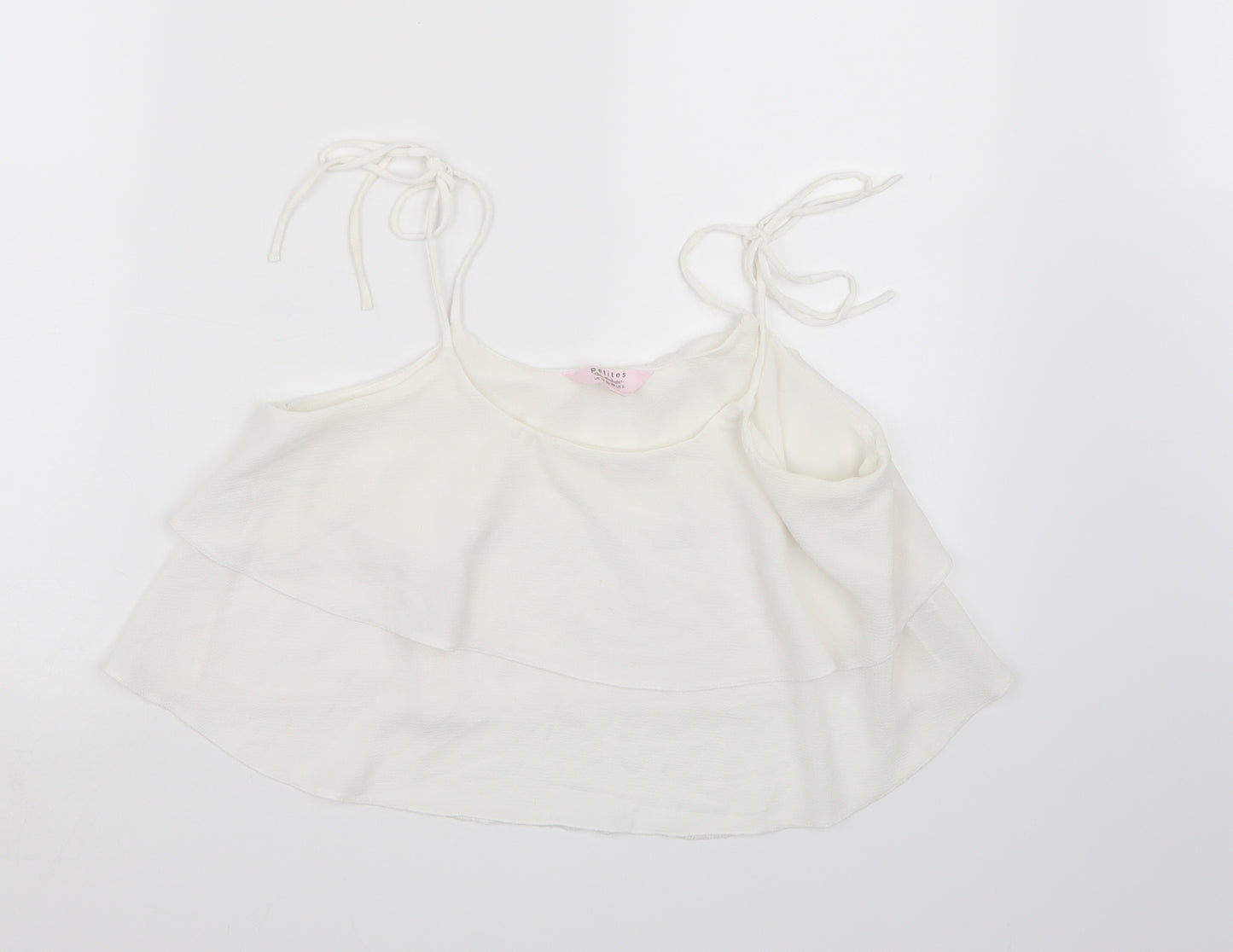 Miss Selfridge Womens White  Chiffon Cropped Tank Size 10