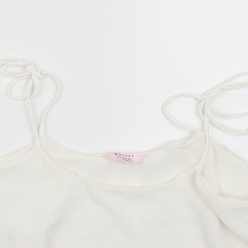 Miss Selfridge Womens White  Chiffon Cropped Tank Size 10