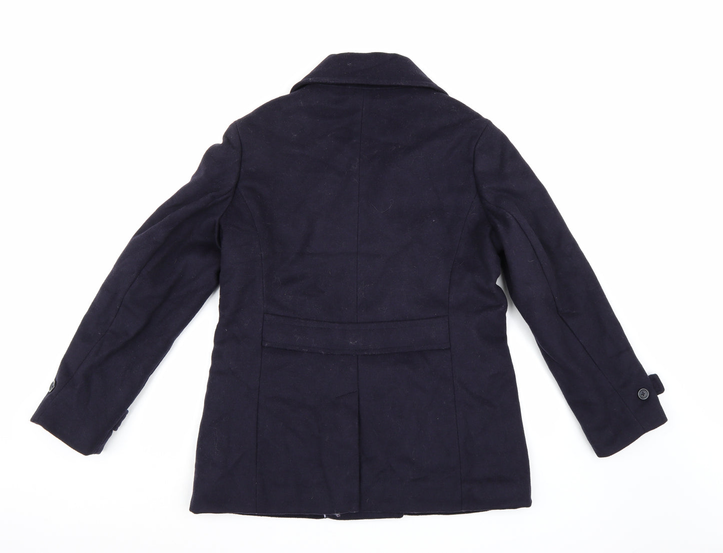 Lands End Womens Blue  Fleece Pea Coat Coat Size 8