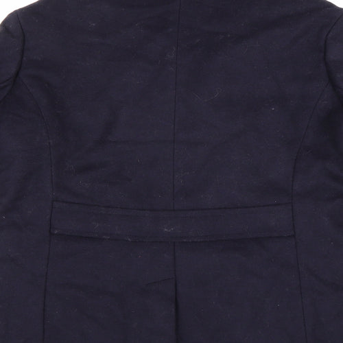 Lands End Womens Blue  Fleece Pea Coat Coat Size 8