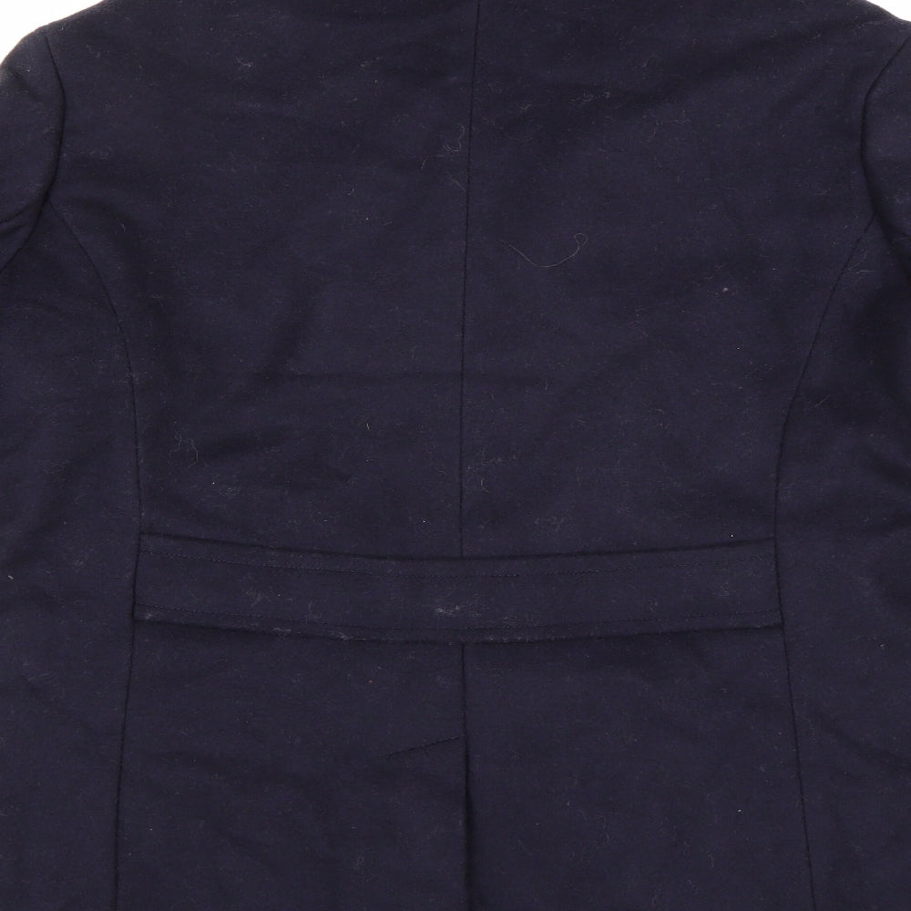 Lands End Womens Blue  Fleece Pea Coat Coat Size 8