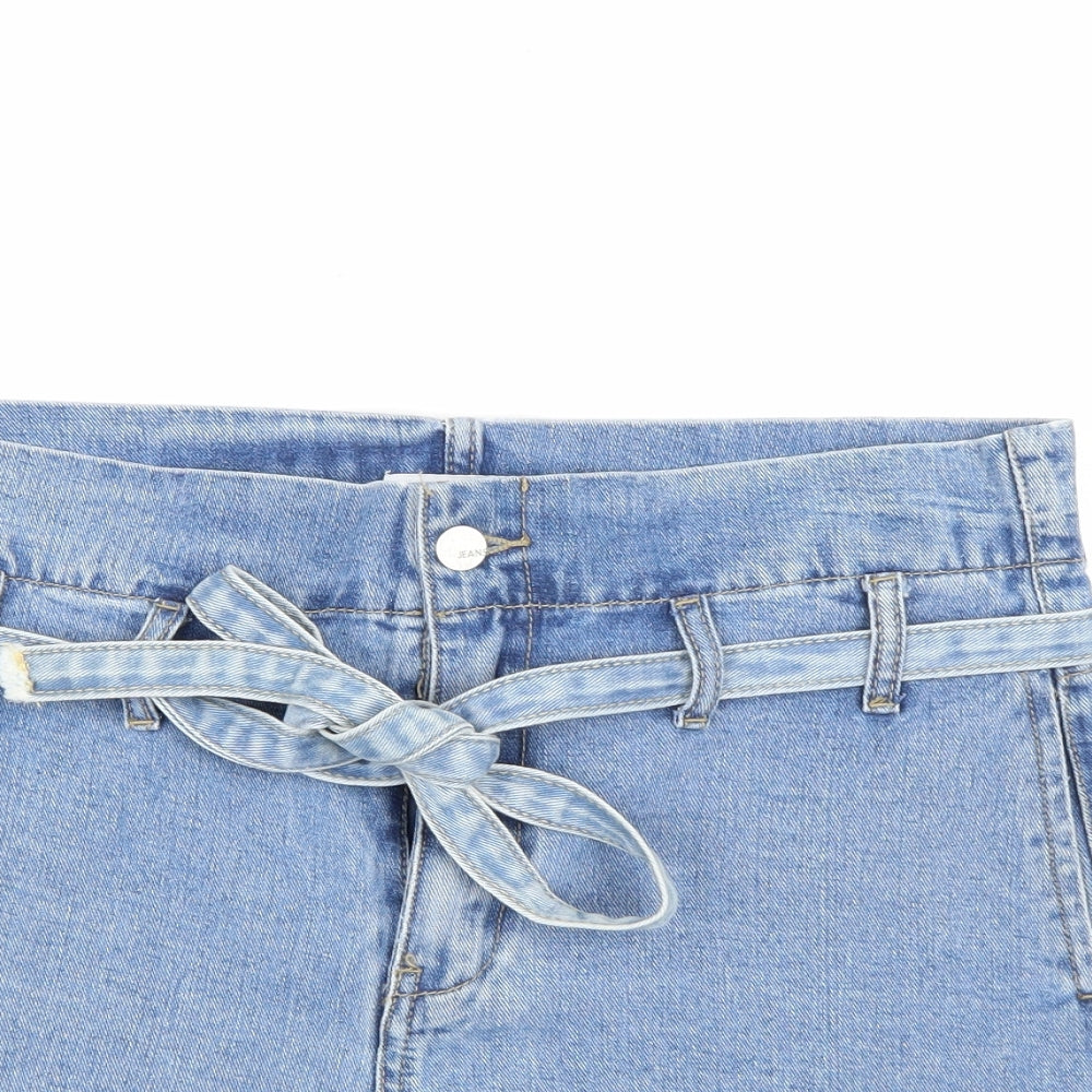Redial Womens Blue  Denim Hot Pants Shorts Size 12
