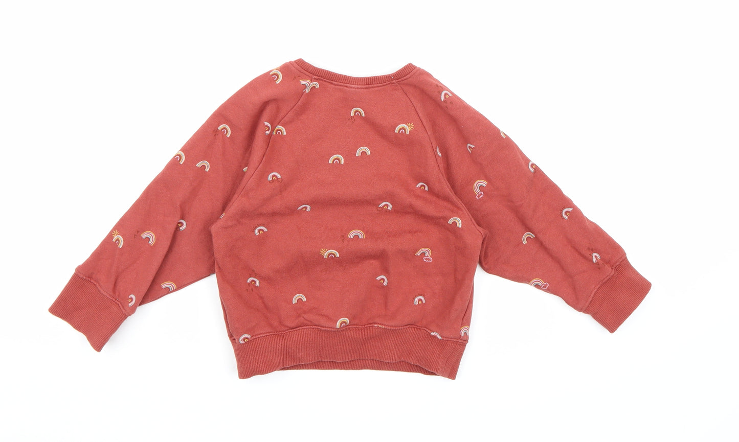 NEXT Girls Orange  Jersey Pullover Sweatshirt Size 3-4 Years