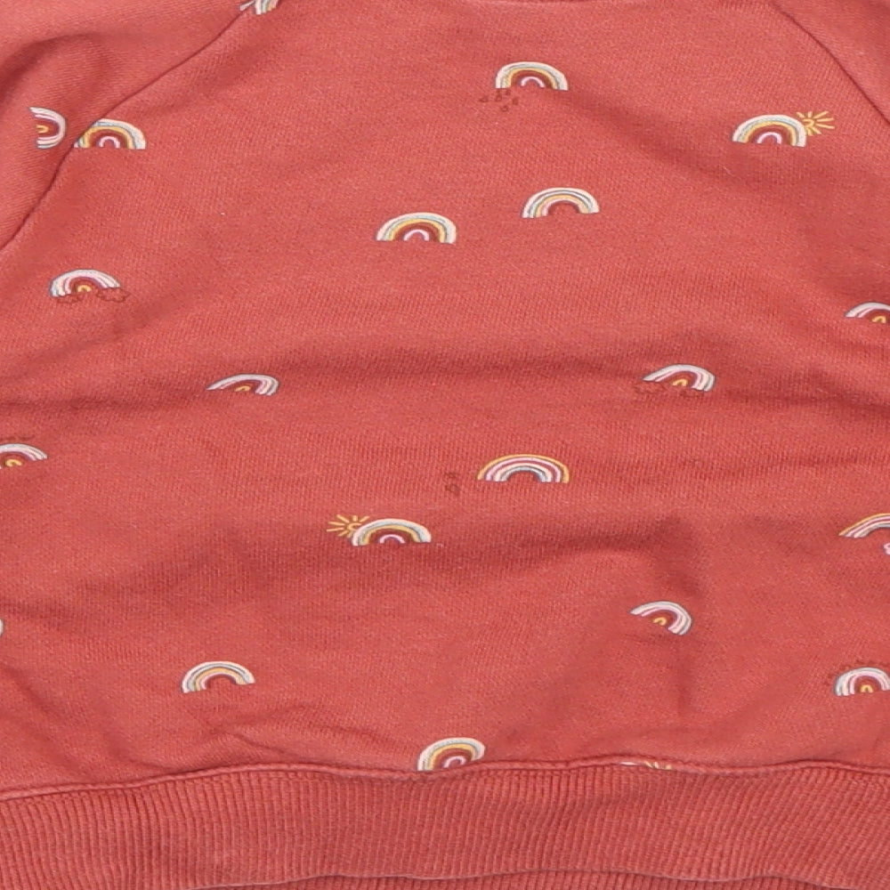 NEXT Girls Orange  Jersey Pullover Sweatshirt Size 3-4 Years