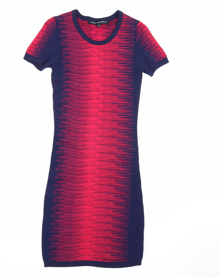 french connBLUE Womens Silver   T-Shirt Dress  Size 8