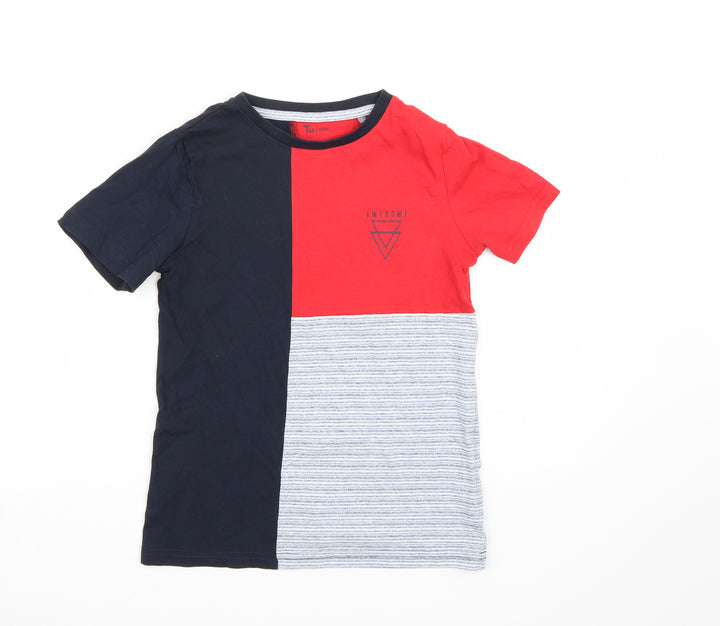 TU Boys Multicoloured Striped Basic T-Shirt Size 8 Years