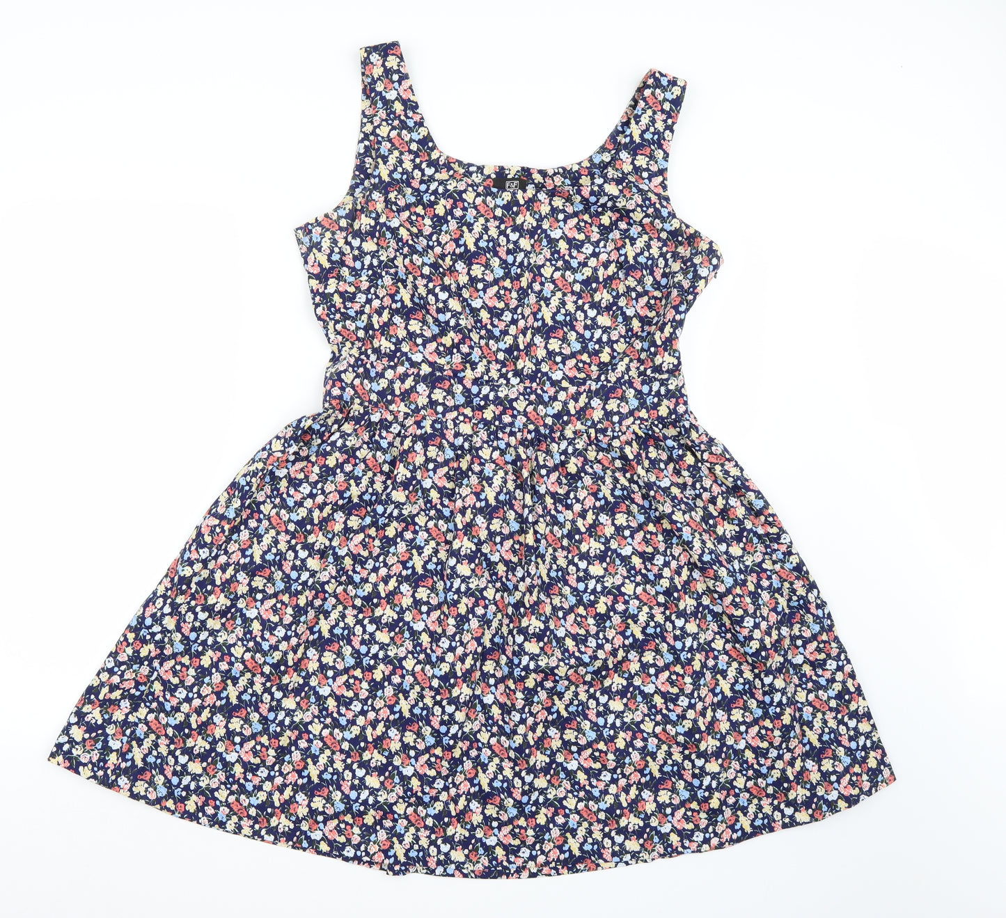 F&F Womens Blue Floral  A-Line  Size 14