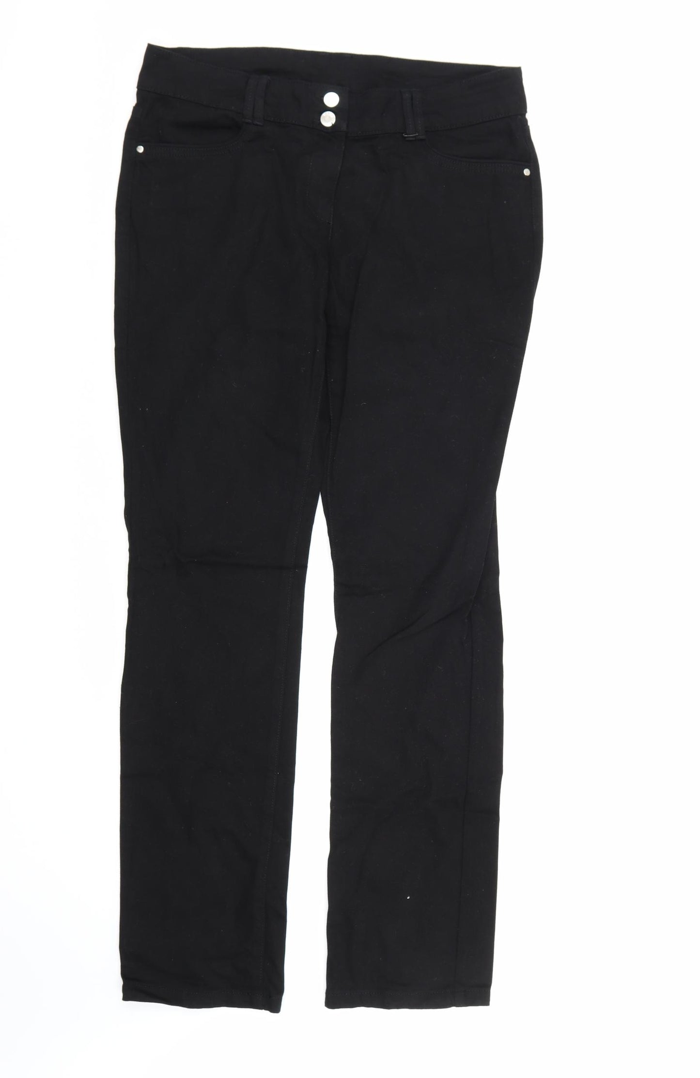 Wallis Womens Black  Denim Straight Jeans Size 14 L33 in