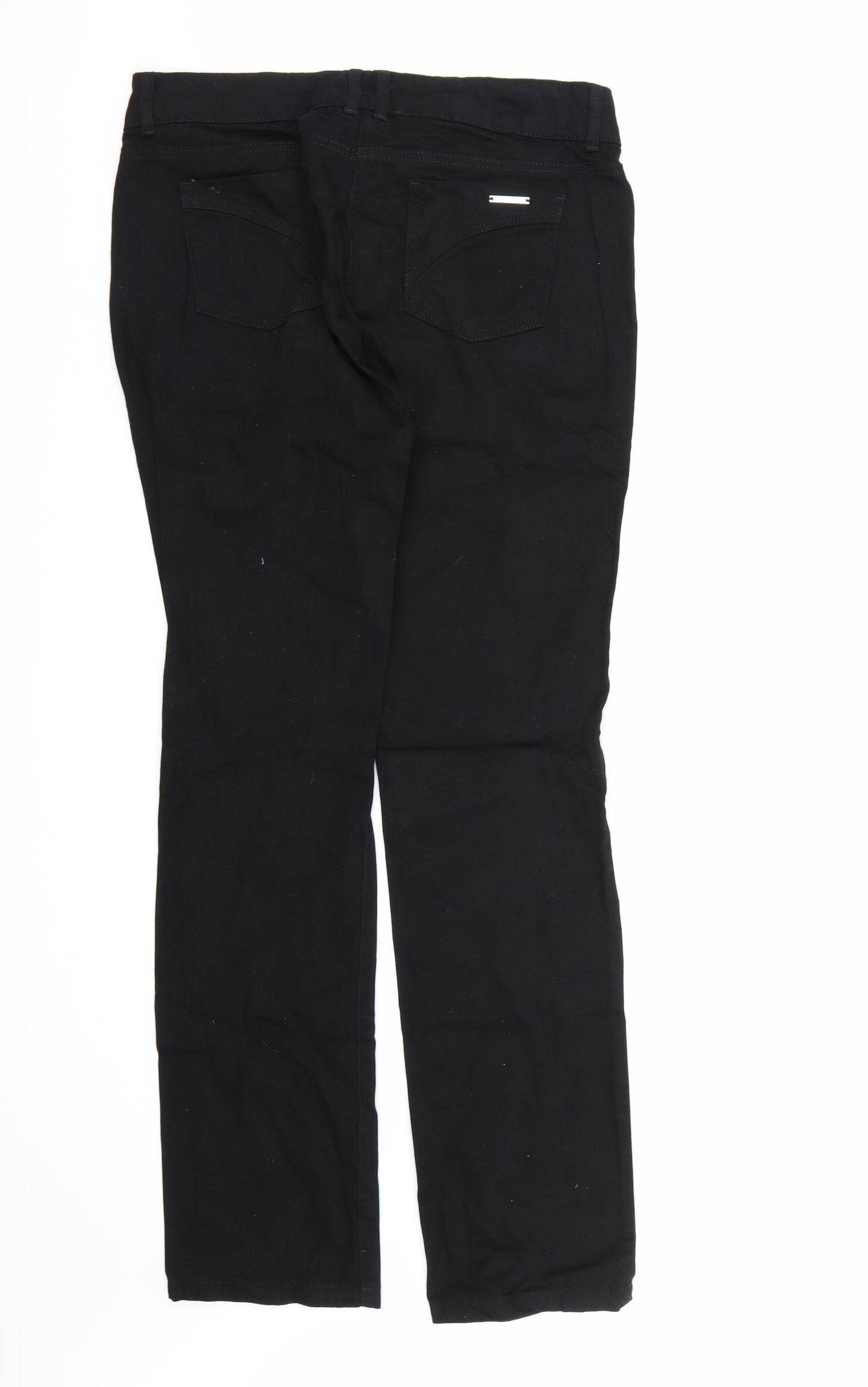 Wallis Womens Black  Denim Straight Jeans Size 14 L33 in