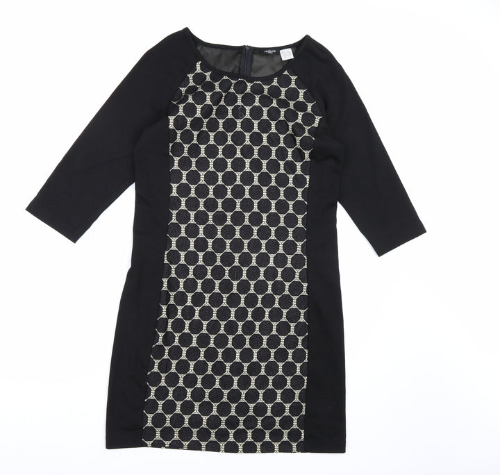 La Redoute Womens Black Polka Dot Bodycon Size 14