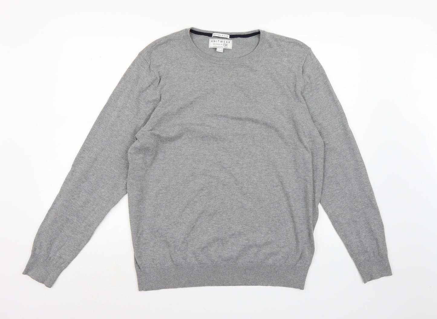 F&F Mens Grey  Knit Pullover Jumper Size L