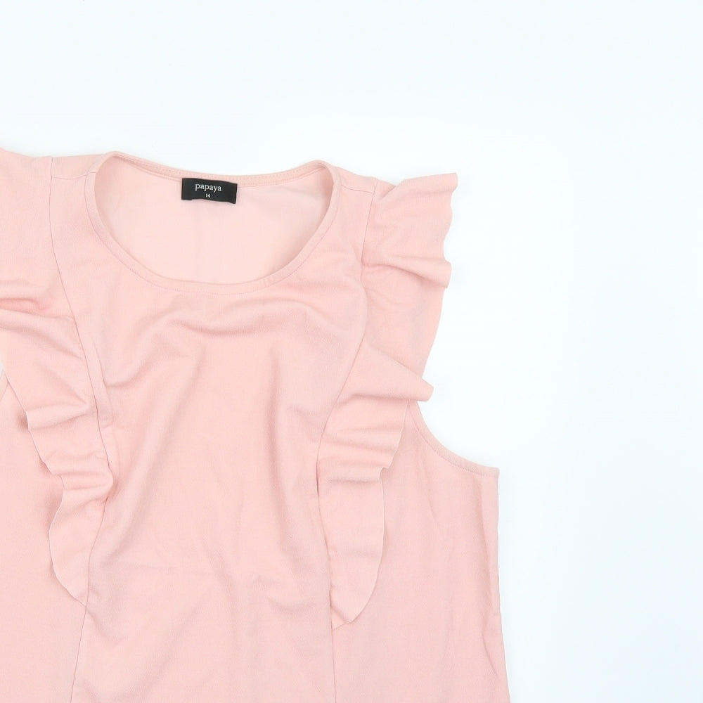 Papaya Womens Pink   Basic Blouse Size 14