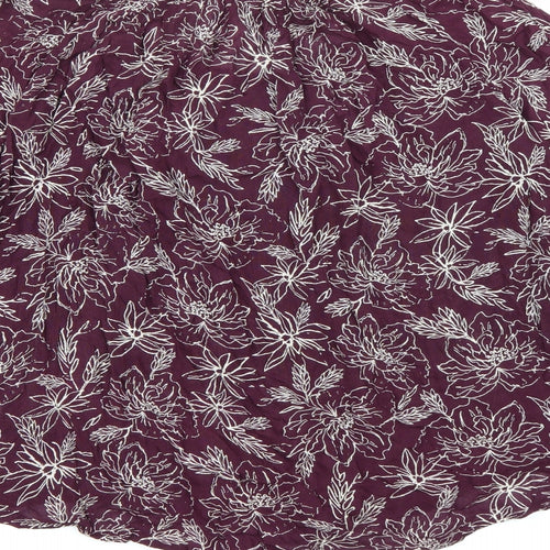 Yessica Womens Purple Floral Chiffon Basic Blouse Size 14