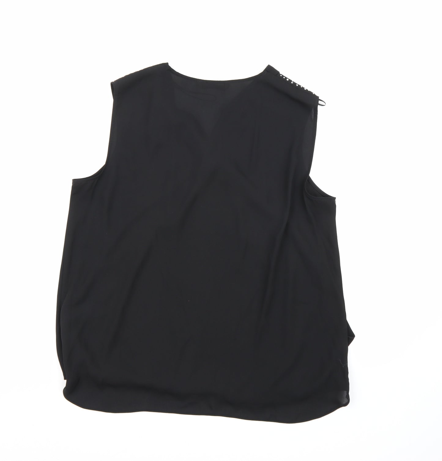 George Womens Black  Chiffon Basic Blouse Size 16