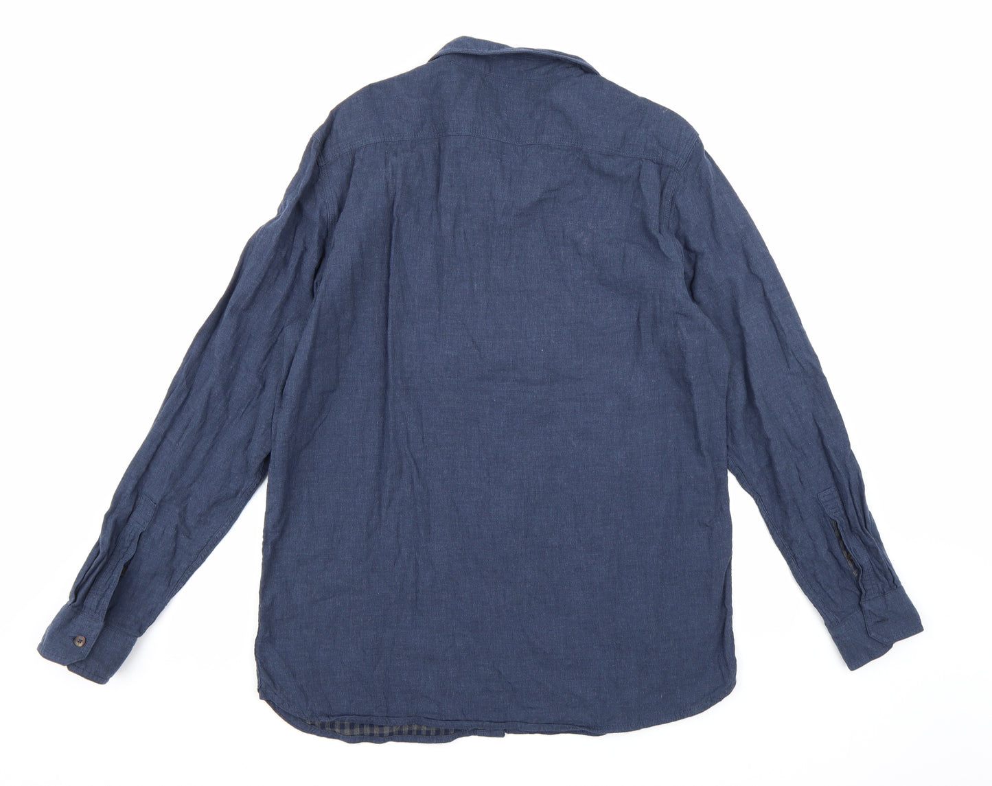 George Mens Blue    Button-Up Size L