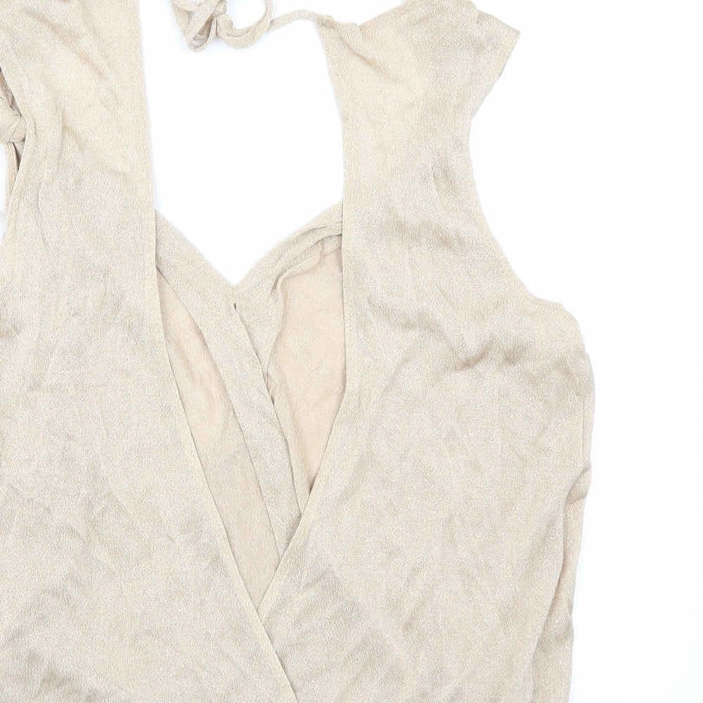 Look Womens Gold   Tunic Blouse Size 12