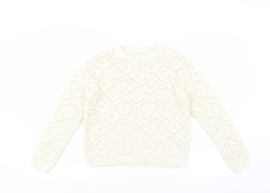 Primark Girls Ivory   Pullover Jumper Size 10-11 Years