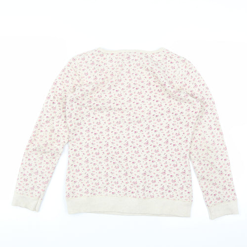 F&F Girls Beige Floral  Pullover Sweatshirt Size 12-13 Years