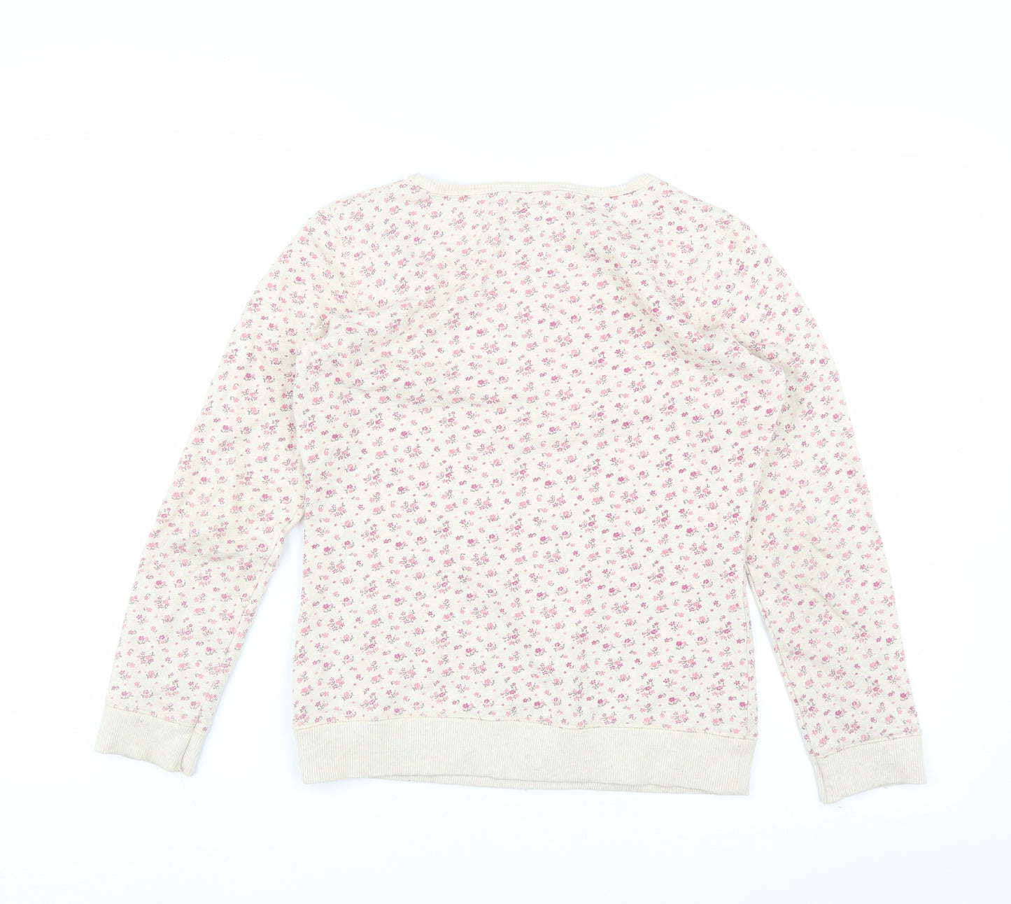 F&F Girls Beige Floral  Pullover Sweatshirt Size 12-13 Years