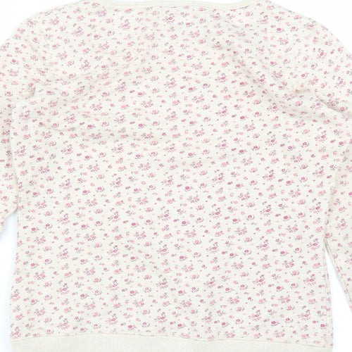 F&F Girls Beige Floral  Pullover Sweatshirt Size 12-13 Years