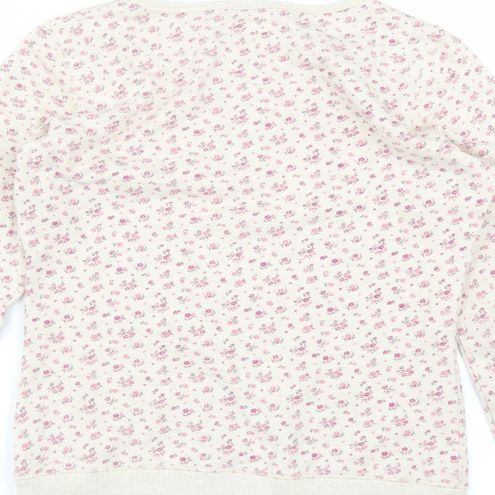 F&F Girls Beige Floral  Pullover Sweatshirt Size 12-13 Years