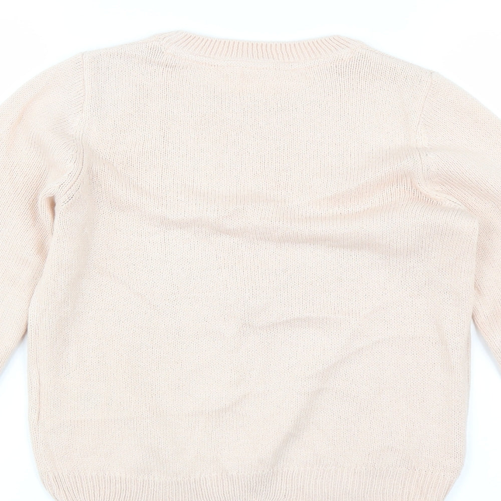 H&M Girls Pink   Pullover Jumper Size 10-11 Years  - CHRISTMAS