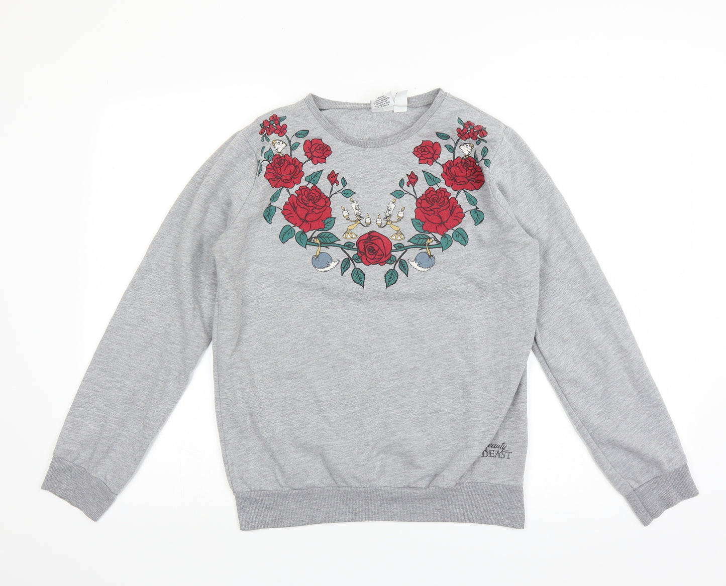 Disney Womens Grey   Pullover Sweatshirt Size S  - Beauty and the Beast