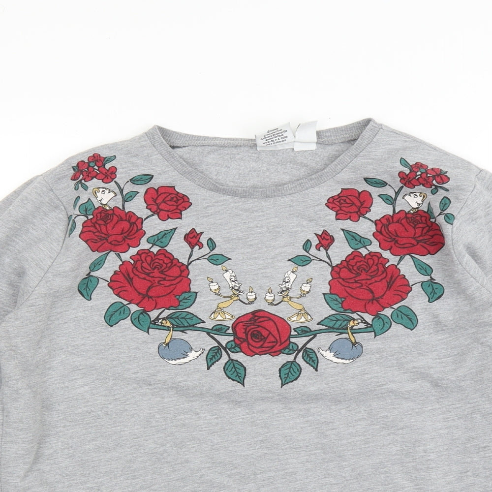 Disney Womens Grey   Pullover Sweatshirt Size S  - Beauty and the Beast