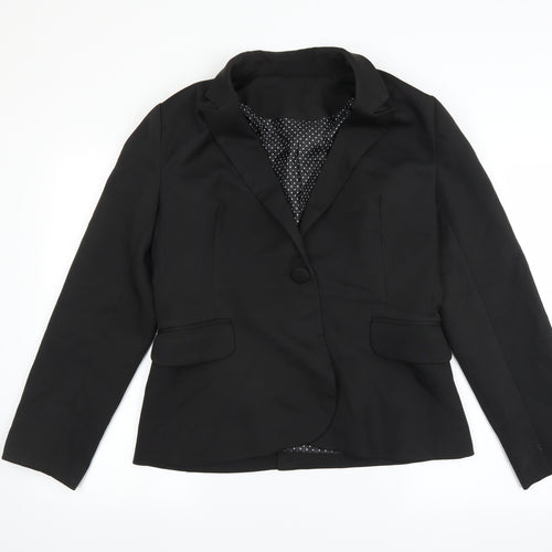 Preworn Womens Black   Jacket Suit Jacket Size L