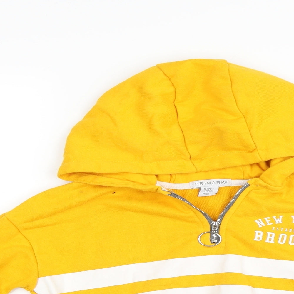 Primark Girls Yellow   Pullover Hoodie Size 9-10 Years