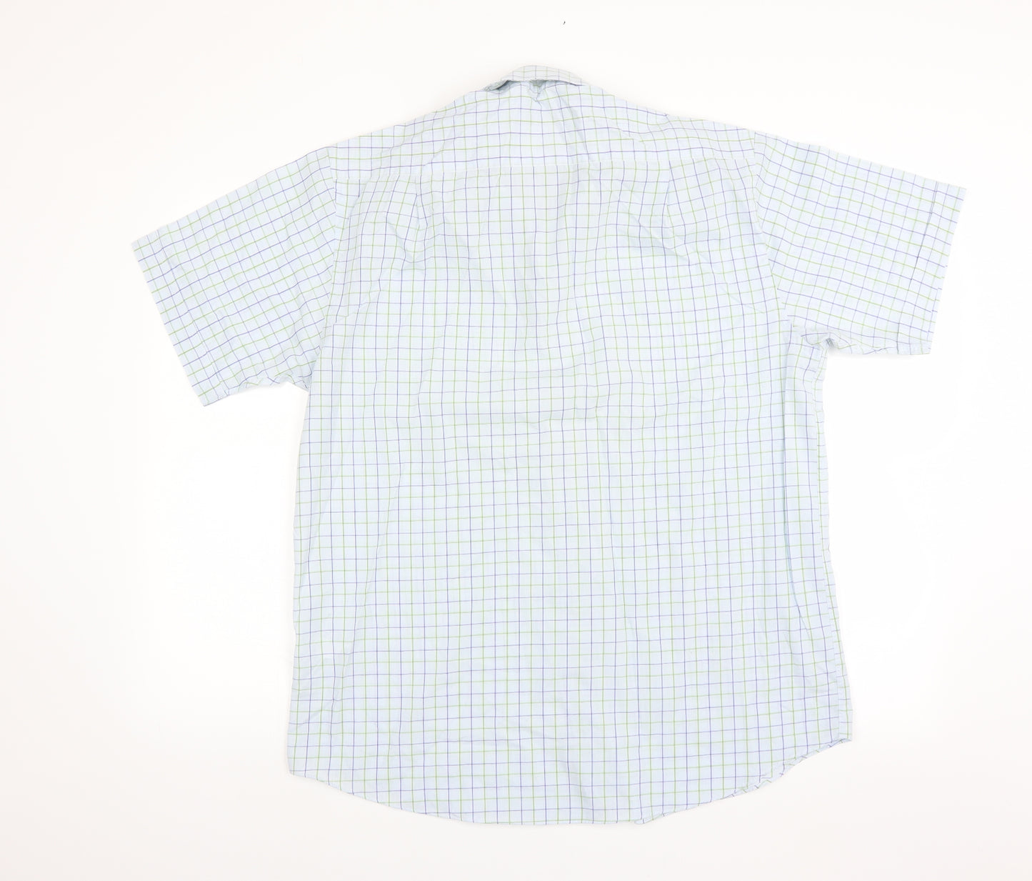 BHS Mens Blue Check   Button-Up Size 16