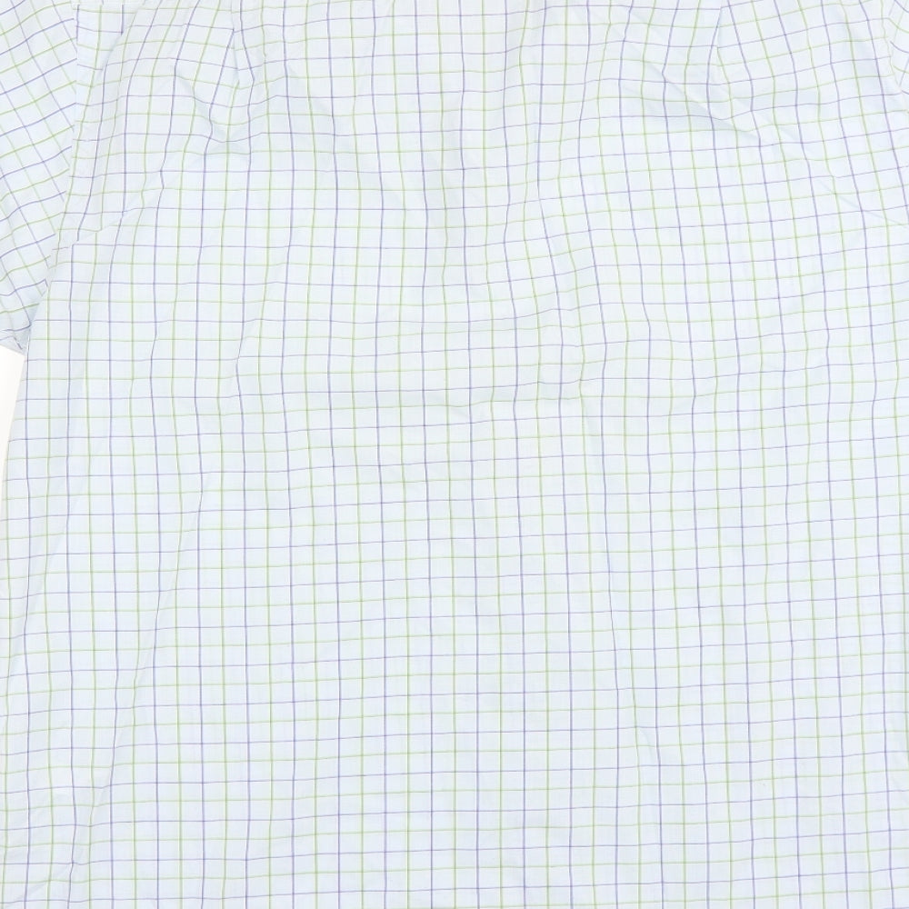 BHS Mens Blue Check   Button-Up Size 16